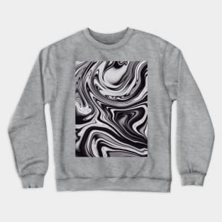 Black and White Groovy 70s Marbling Swirls 2 Crewneck Sweatshirt